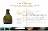 SPARKLING BRUT MCC 2008 BACKSBERG > BLACK LABEL RANGE ORIGINCoastal BLEND60% Chardonnay, 40% Pinot Noir AGEING POTENTIAL3 – 5 years WINEMAKERGuillaume.