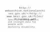 Http://webarchive.nationalarchive s.gov.uk/+/http://www.berr.gov.uk /files/file21811.pdf Specific anthropometric and strength data for people with dexterity.