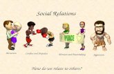 Social Relations How do we relate to others? Attraction Conflict and Prejudice Altruism and Peacemaking Aggression.