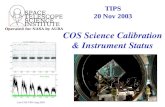 SPACE TELESCOPE SCIENCE INSTITUTE Operated for NASA by AURA COS Science Calibration & Instrument Status TIPS 20 Nov 2003 Last COS TIPS Aug 2003.