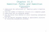 1 Chapter 15.3 Hamilton Paths and Hamilton Circuits Objectives 1.Understand the definitions of Hamilton paths & Hamilton circuits. 2.Find the number of.