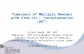 Treatment of Multiple Myeloma with Stem Cell Transplantation (SCT) Görgün Akpek, MD, MHS Director, SCT and Cellular Therapy Program Adjunct Associate Professor.