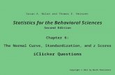 Statistics for the Behavioral Sciences Second Edition Chapter 6: The Normal Curve, Standardization, and z Scores iClicker Questions Copyright © 2012 by.