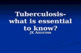 Tuberculosis- what is essential to know? JK Amorosa.