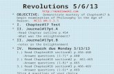 Revolutions 5/6/13  OBJECTIVE : Demonstrate mastery of Chapter#17 & begin examination of Philosophy in the Age of Reason. MCSS WH-5.3.5.
