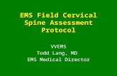 EMS Field Cervical Spine Assessment Protocol VVEMS Todd Lang, MD EMS Medical Director.