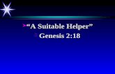 Ä “A Suitable Helper” ä Genesis 2:18. A Suitable Helper ä Introduction: ä A.“I will make him a helper suitable for him."