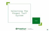 1 Selecting The Proper Turf System FSB 2011. Introduction  Installing an artificial turf system requires a substantial investment.  Therefore, selecting.