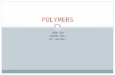 CHEM 210 SPRING 2014 DR. VILCHIZ POLYMERS. Brief History Ca. 1600 BC Earliest known polymer work  Pre-Columbian Mexico’s rubber industry  Latex from.