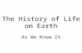 The History of Life on Earth As We Know It. The History of Earth Earth is ~ 4.5 billion years old Earth’s history is divided into four eons –Hadean Eon: