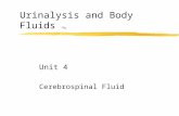 Urinalysis and Body Fluids CRg Unit 4 Cerebrospinal Fluid.