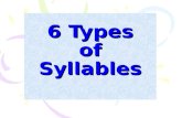 6 Types of Syllables. 1-Closed2-Open 3-Magic E 5-Controlled R 4-Vowel Pair 6-Final Stable.