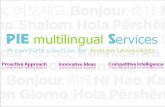 AN OVERVIEW 2013 PIE MULTILINGUAL SERVICES 2 End-to-end outsourcing solution with multilingual expertise. Run by experienced professionals from multifaceted.