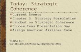 Today: Strategic Coherence Current Events Chapter 5: Strategy Formulation Handout on Strategic Coherence Choose Team Presentation Day Assign American.