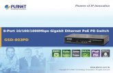 8-Port 10/100/1000Mbps Gigabit Ethernet PoE PD Switch GSD-803PD.