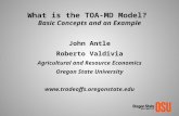 What is the TOA-MD Model? Basic Concepts and an Example John Antle Roberto Valdivia Agricultural and Resource Economics Oregon State University .