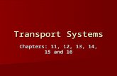 Transport Systems Chapters: 11, 12, 13, 14, 15 and 16.