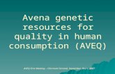 Avena genetic resources for quality in human consumption (AVEQ) AVEQ First Meeting – Clermont Ferrand, September 19-21, 2007.