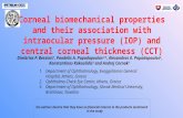 Corneal biomechanical properties and their association with intraocular pressure (IOP) and central corneal thickness (CCT) Dimitrios P. Bessinis 1, Pandelis.