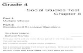 Watertown City School District Grade 4 Social Studies Test Chapter 8 Part 1 Multiple Choice Part 2 Constructed Response Questions Student Name: School.