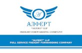 “ALFERT” LLP FULL SERVICE FREIGHT FORWARDING COMPANY.