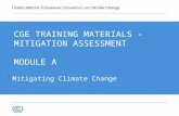 3.1 Mitigating Climate Change CGE TRAINING MATERIALS - MITIGATION ASSESSMENT MODULE A.