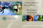 Presidents Assembly Monthly Webinar December 20, 2012.