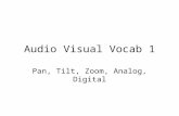 Audio Visual Vocab 1 Pan, Tilt, Zoom, Analog, Digital.