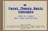 1 Facet Theory Basic Concepts Facet Theory Basic Concepts Erik H. Cohen Bar Ilan University Rome July 2005 3rd International Lab Meeting – Summer session.
