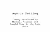 Agenda Setting Theory developed by Maxwell McCombs and Donald Shaw in the late 1960s.