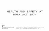 HEALTH AND SAFETY AT WORK ACT 1974 Produced as part of the Partnership Development Schools (PDS) Strategy Phase 3 2008- 09 (Lead PDS: The Park Community.
