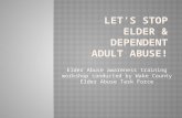 Elder Abuse awareness training workshop conducted by Wake County Elder Abuse Task Force.