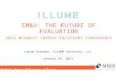 EM&V: THE FUTURE OF EVALUATION 2015 MIDWEST ENERGY SOLUTIONS CONFERENCE Laura Schauer, ILLUME Advising, LLC January 29, 2015 Midwest Energy Efficiency.