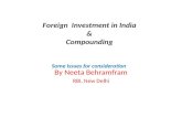 Foreign Investment in India & Compounding Some Issues for consideration By Neeta Behramfram RBI, New Delhi.