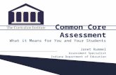What it Means for You and Your Students Janet Rummel Assessment Specialist Indiana Department of Education.