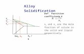 Alloy Solidification Def. Partition coefficient k x s and x L are the mole fraction of solute in the solid and liquid respectively. T3T3 T1T1 T2T2 kx 0.