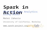Matei Zaharia University of California, Berkeley  Spark in Action Fast Big Data Analytics using Scala UC BERKELEY.