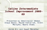 Salina Intermediate School Improvement 2008-09 Presented by Abdulnasser Ahmed, Inaya Bazzi, Majed Fadlallah, Glenn Maleyko, Nadra Shami Zenib Ali and Hayat.