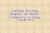College Biology Chapter 45 Notes: Community Ecology all but section 45.10 By Mr. M.