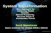 System Transformation Suvit Maesincee Sasin Institute for Global Affairs (SIGA) New Approach for Achieving Stable Growth, Shared Prosperity, Secured Peace.