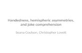 Handedness, hemispheric asymmetries, and joke comprehension Seana Coulson, Christopher Lovett.
