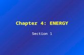 Chapter 4: ENERGY Section 1. The Nature of Energy.
