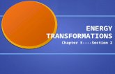 ENERGY TRANSFORMATIONS Chapter 5----Section 2. Changing Forms Energy transforms continuously from one form to another Energy transforms continuously from.