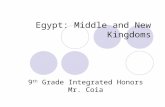 Egypt: Middle and New Kingdoms 9 th Grade Integrated Honors Mr. Coia.