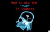 How to use the “Ruler” in Synapse Right Click & choose “Ruler”