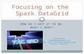 HOW DO I GET IT TO DO WHAT I WANT? Focusing on the Spark DataGrid Drew Shefman dshefman@squaredi.com Blog: //squaredi.blogspot.com