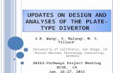U PDATES ON D ESIGN AND A NALYSES OF THE P LATE -T YPE D IVERTOR X.R. Wang 1, S. Malang 2, M. S. Tillack 1 1 University of California, San Diego, CA 2.