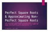 Perfect Square Roots & Approximating Non- Perfect Square Roots 8.NS.2 USE RATIONAL APPROXIMATIONS OF IRRATIONAL NUMBERS TO COMPARE THE SIZE OF IRRATIONAL.