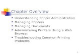 1 Chapter Overview Understanding Printer Administration Managing Printers Managing Documents Administering Printers Using a Web Browser Troubleshooting.