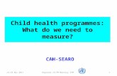 15-18 Nov 2011Regional CH PM Meeting, KTM1 Child health programmes: What do we need to measure? CAH-SEARO.